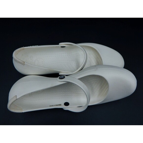 Crocs Alice White Mary Jane Women 8 Work Shoe Slip On Flats - Picture 9 of 12